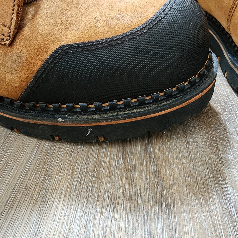 Men's RIDEGCUT Brown Work Boots with Black Toe - Picture 3 of 6